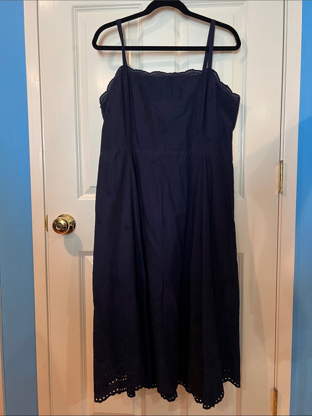 Gap navy eyelet midi dress 16